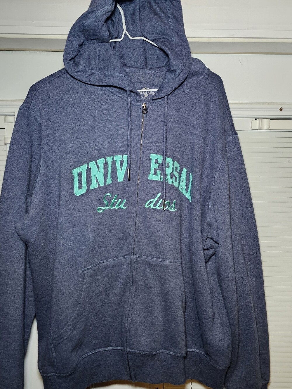 Universal Studios Florida Hoodie Size 2XL Sweatshirt Blue Gray Zip Up Unisex